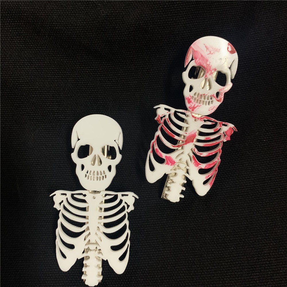 Kẹp Tóc Hình Bộ Xương Phong Cách Gothic Cá Tính Dành Cho Halloween