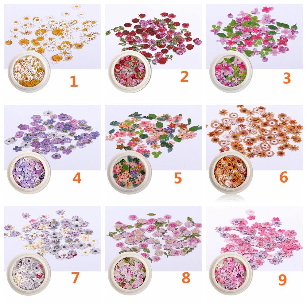 Hộp Kim Tuyến 3D Siêu Mỏng Hình Hoa Cúc / Bột Gỗ Lấp Lánh Trang Trí Móng Nghệ Thuật SOFTNESS