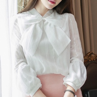 🍀ÁO SƠ MI TRẮNG CỔ NƠ LÓT LỤA❣️