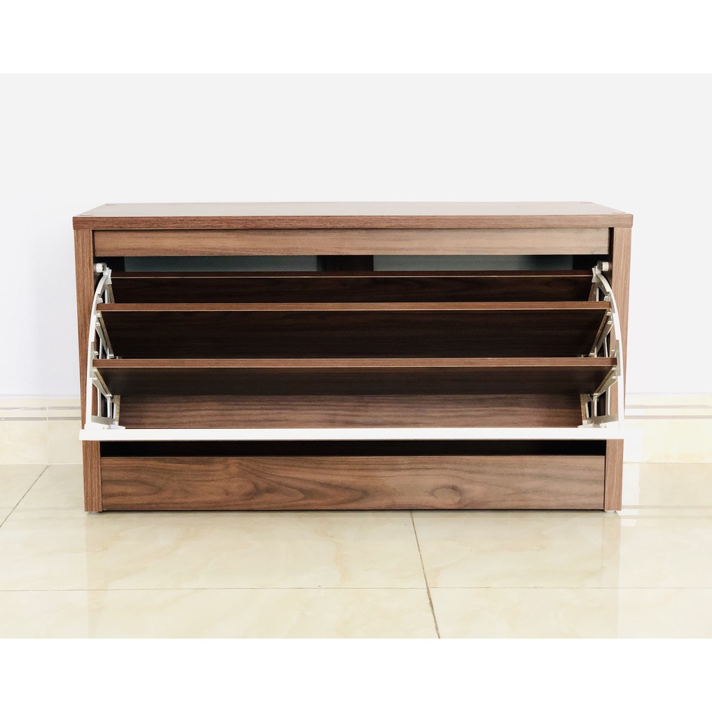 Tủ giày thông minh 1 tầng; Mipu Joy Shoes Cabinet; MFC màu Walnut