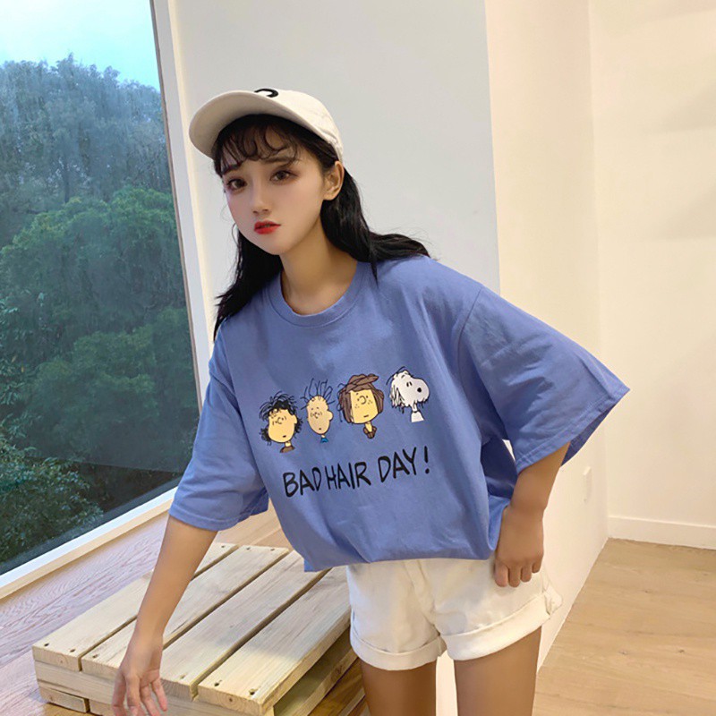 Áo Thun Nữ Tay Ngắn In Hình Snoopy
