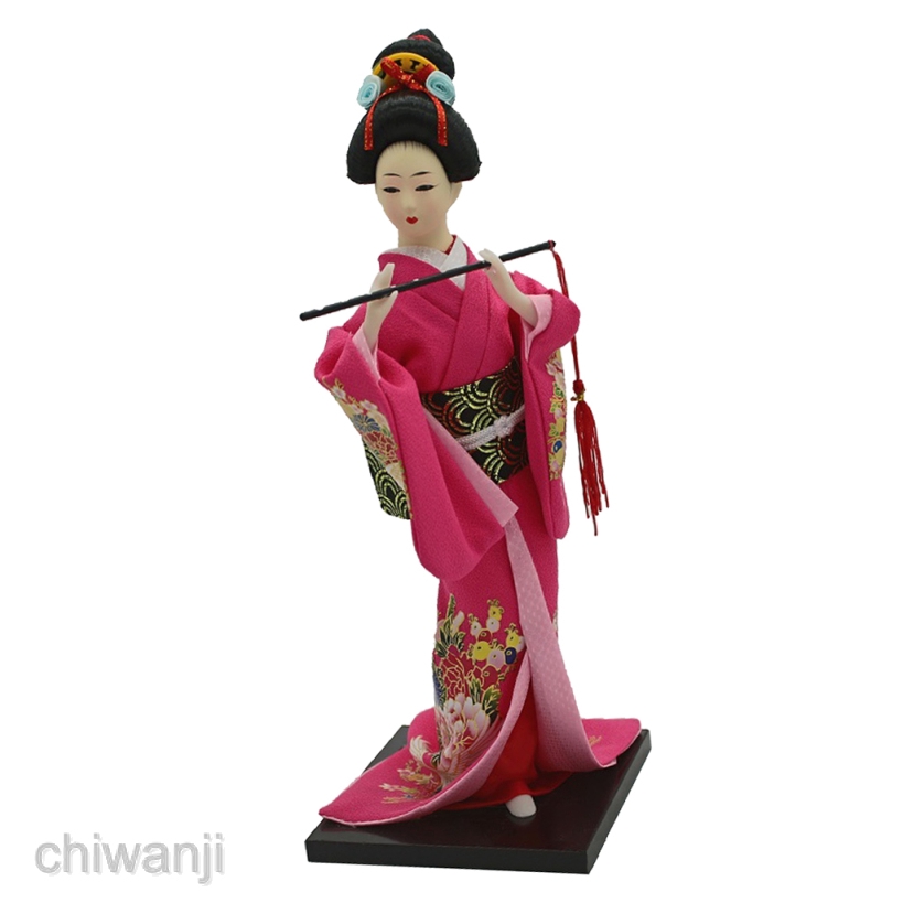 Búp bê Geisha phong cách Nhật Bản 12inch mặc kimono độc đáo