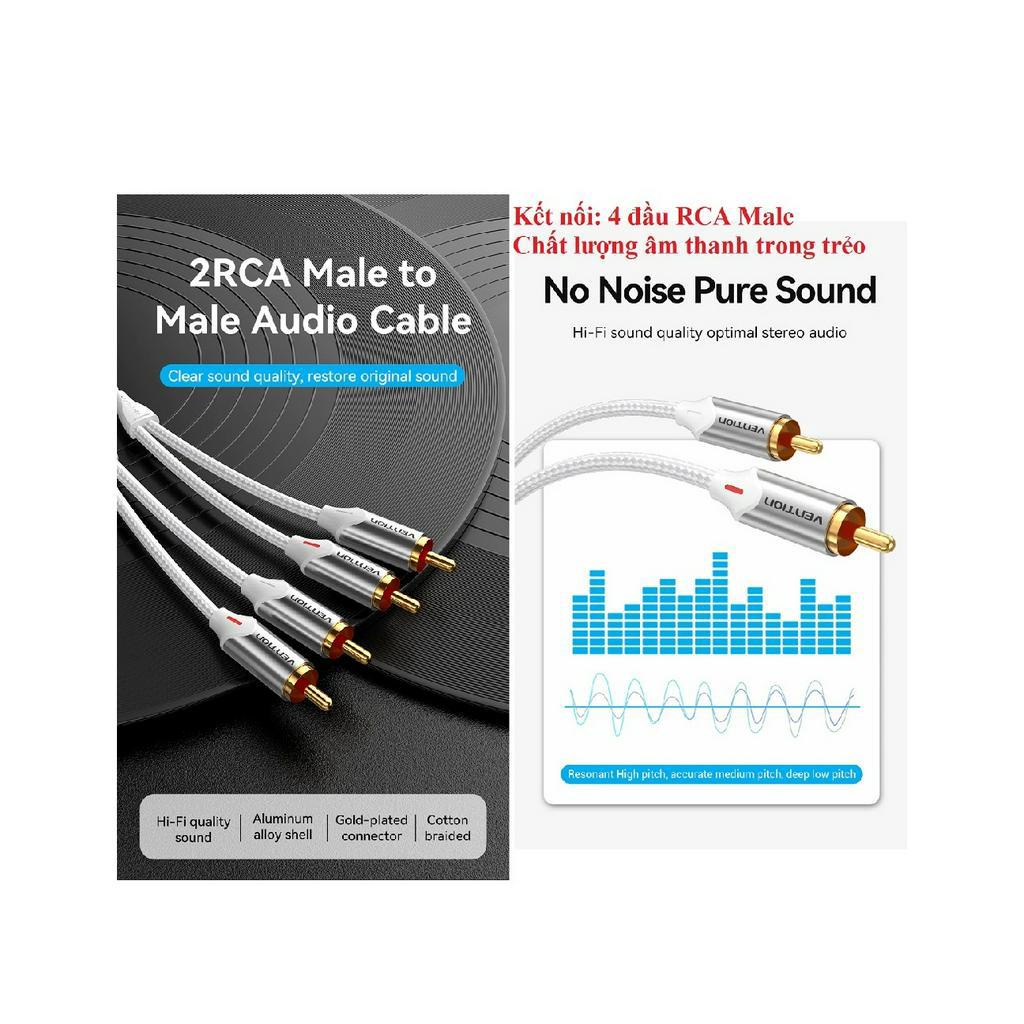 [2RCA male - 2RCA male ] Cáp âm thanh 2 đầu RCA Vention BCQI