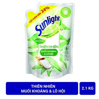 [SALE 50% sốc]Nước rửa chén Sunlight Extra Thiên Nhiên Muối khoáng Lô hội 2.1kg