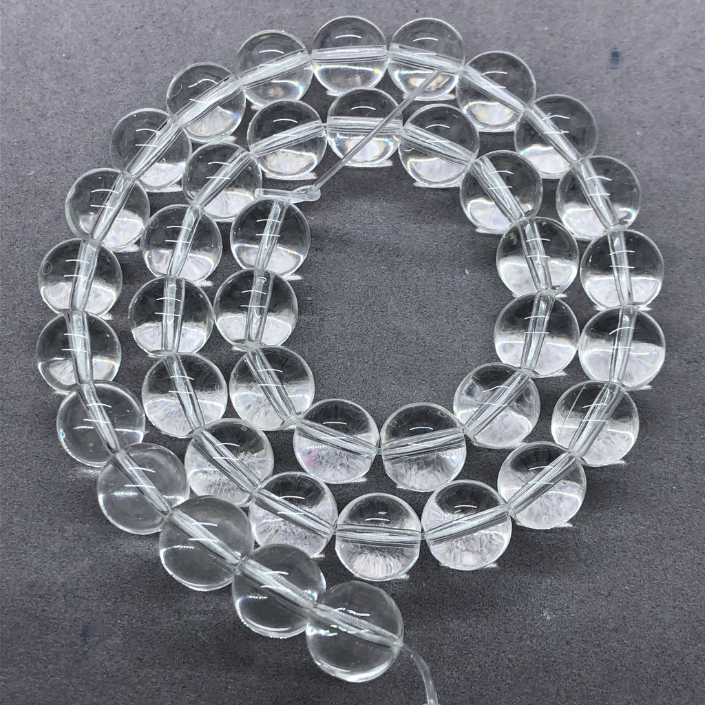 Chuỗi hạt đá thạch anh trắng kích thước 4-12mm dùng làm trang sức thủ công