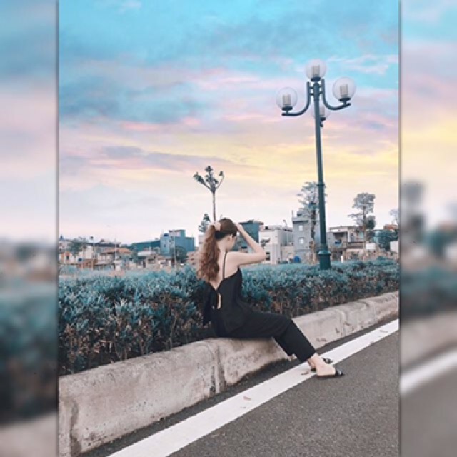 Bộ hở lưng quần dài