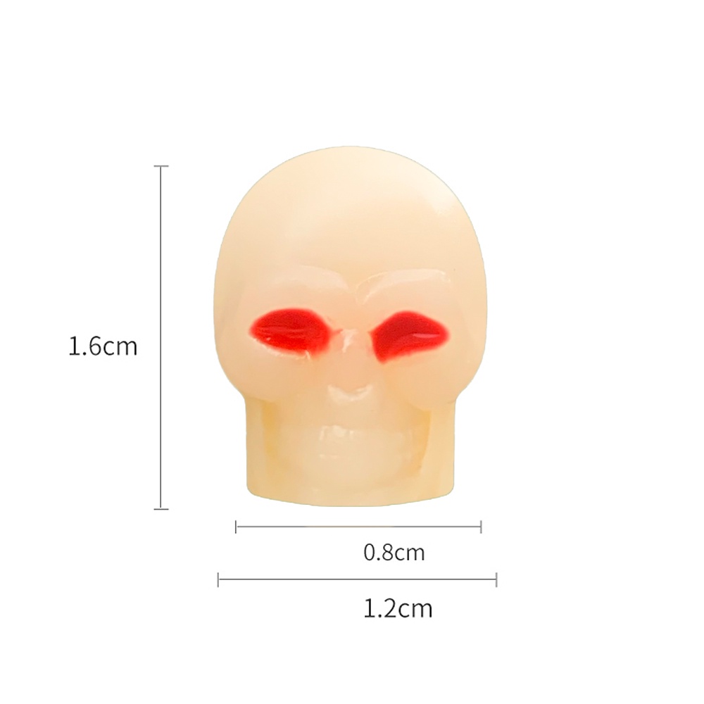 Vỏ Bọc Van Bánh Xe Hơi Bằng Nhựa ABS Phát Sáng Màu Vàng Hình Đầu Lâu