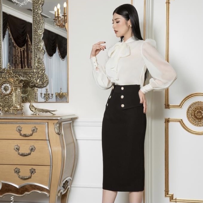 Chân váy bút chì chất liệu co giãn kiểu dáng sang trọng G268 - GEM Fashion