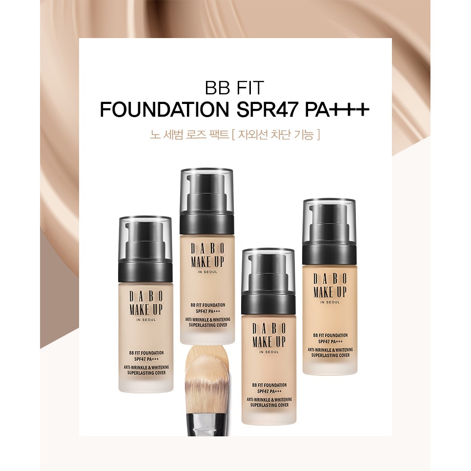 KEM NỀN TRANG ĐIỂM DABO MAKE-UP BB FIT FOUNDATION SPF47 PA+++ #13 , # 21