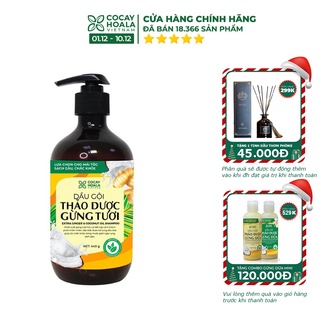 Dầu gội gừng - Dầu Gội đầu thảo dược gừng dừa giảm gàu, nấm ngứa, chống, ngăn rụng tóc, mọc tóc-500ml