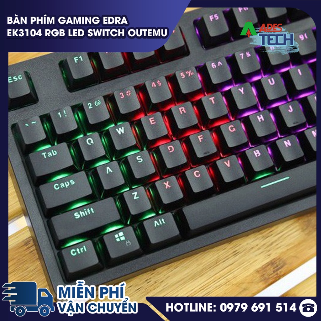 Bàn phím Gaming Edra EK3104 RGB LED Switch OUTEMU Bảo hành 24 tháng