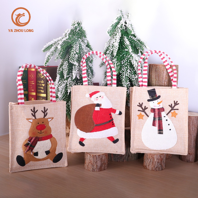 YA ZHOU LONG  Túi Tote Vải Canvas Đựng Quà Halloween / Giáng Sinh