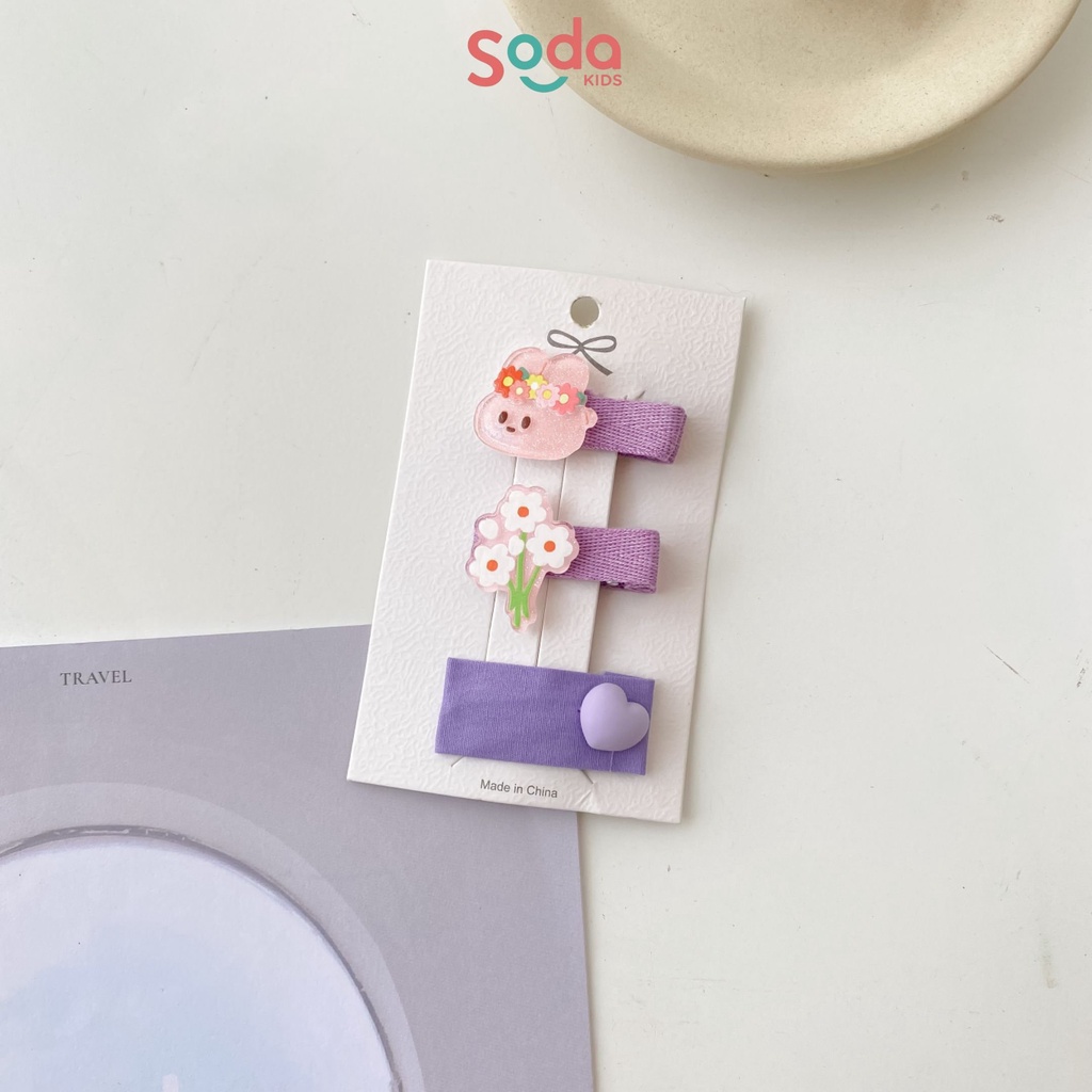 Kẹp tóc cho bé gái SODA KIDS hình thú và hoa dễ thương phong cách Hàn Quốc