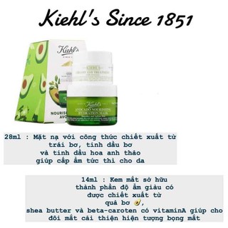 Sét Kiehl's Bơ - Kem mắt bơ và mặt nạ bơ