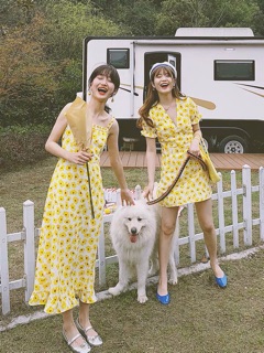 Đầm hoa cúc vàng BFF siêu xinh
