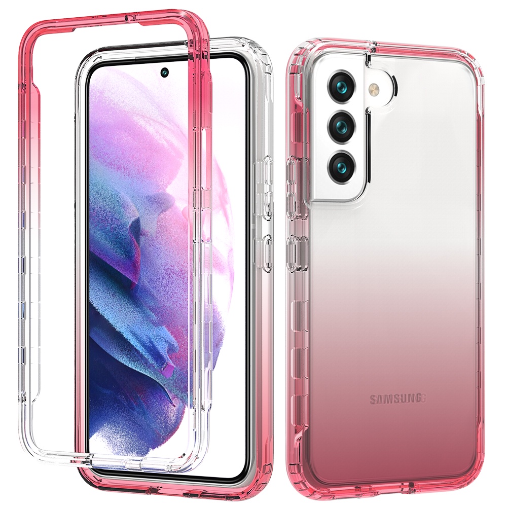 Samsung Galaxy S22 Ultra S21 FE S20 Plus Note 9 20 10 Lite A21S A51 A71 A31 Casing 3 in 1 Luxury Anti-Knock Case Front Back Double Protection Transparent TPU Soft silicone Phone Protective Back Cover