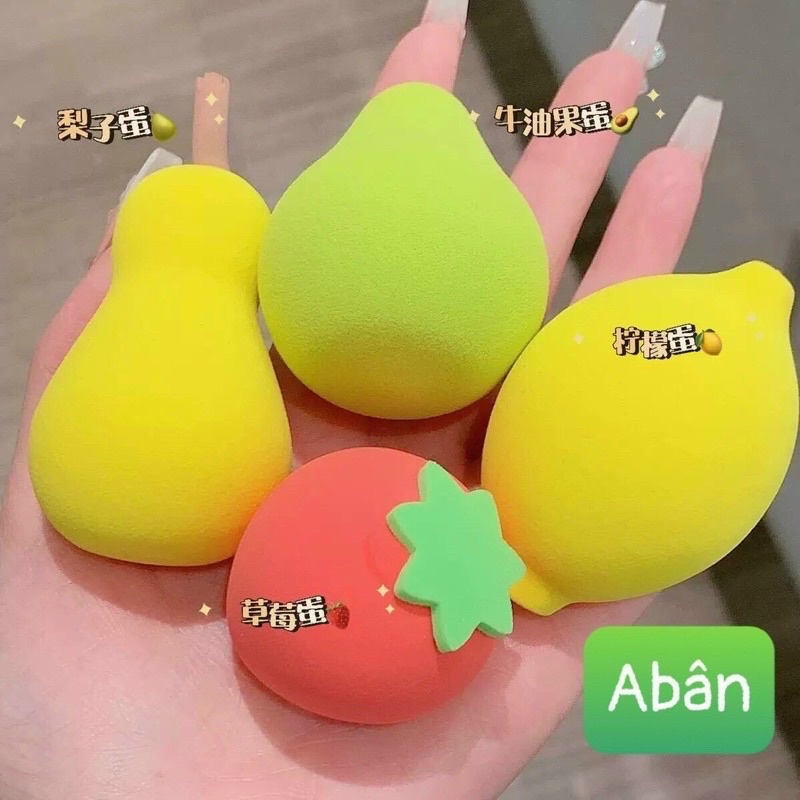 Bông Mút tán nền,mút trang điểm make up thần thánh hình hoa quả siêu xinh