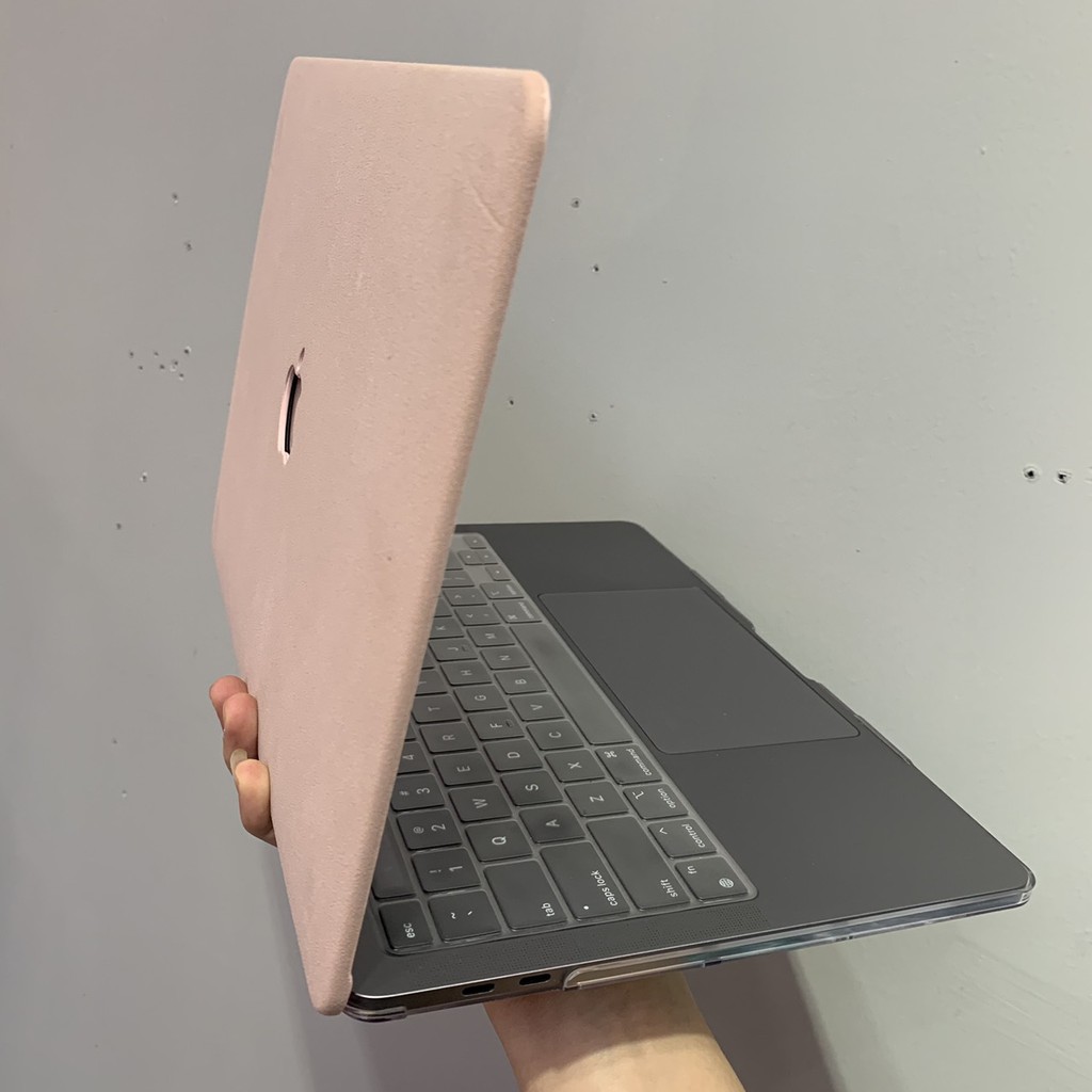 Combo ốp +phủ phím Macbook Air 13"(2018-2020 ) màu hồng pastel và đỏ booc đô thời trang, chống va đập, chống xước tốt