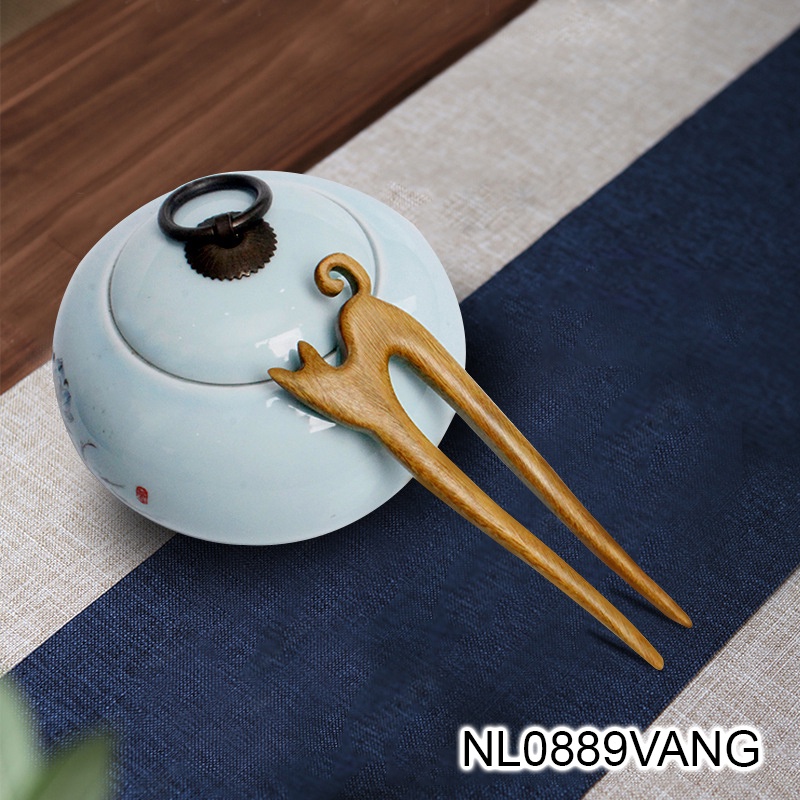 Trâm gỗ mun gỗ đàn hương hình mèo phong cách vintage