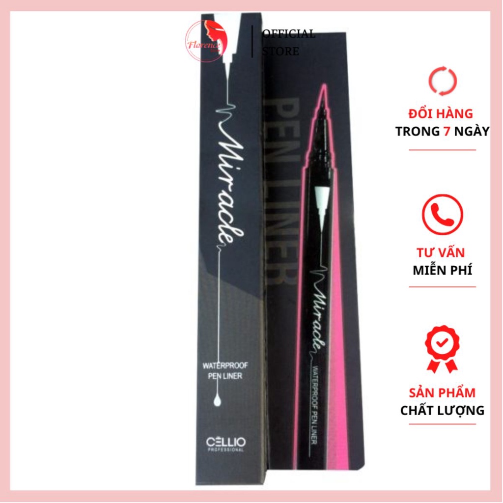 Bút Kẻ Mắt Nước Không Trôi Cellio Miracle Waterproof Pen Liner