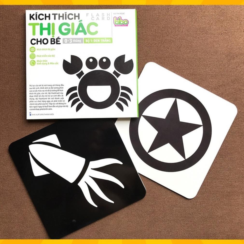Combo 4 Bộ Thẻ Flashcard Kích Thích Thị Giác Cho Bé 0-16 Tháng Tuổi Phát Triển Não Bộ