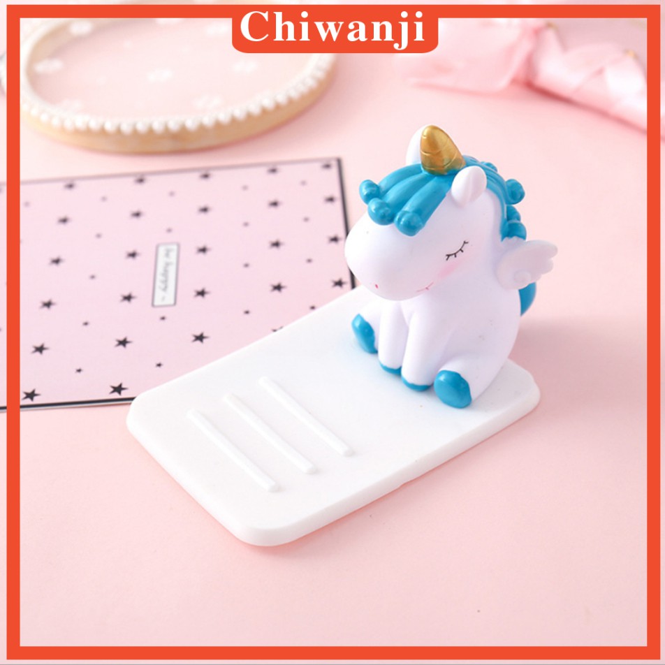 [Chiwanji] Giá Đỡ Điện Thoại Để Bàn Bằng Cao Su Hình Động Vật Hoạt Hình Màu Trắng