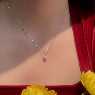 Dây chuyền bạc mặt đính đá to