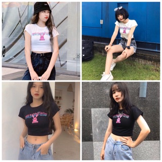 Áo Croptop tay ngắn BAD RABBIT CLUB ( có ảnh thật)