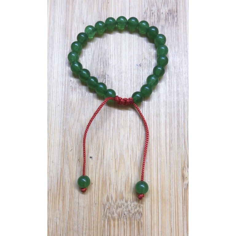 Vòng tay cho bé, Vòng ngọc xanh mix con giáp bạc có khắc tên cho bé. MIỄN PHÍ CÔNG KHẮC