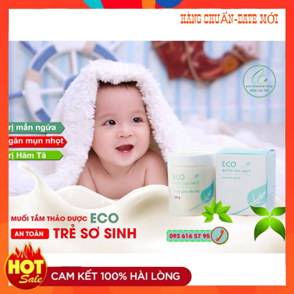 MUỐI TẮM BÉ Eco 400G [2 hũ] -  MUỐI TẮM ECO - MUỐI TẮM THẢO DƯỢC THIÊN NHIÊN-GIẢM MẨN NGỨA, RÔM SẢY, AN TOÀN CHO BÉ