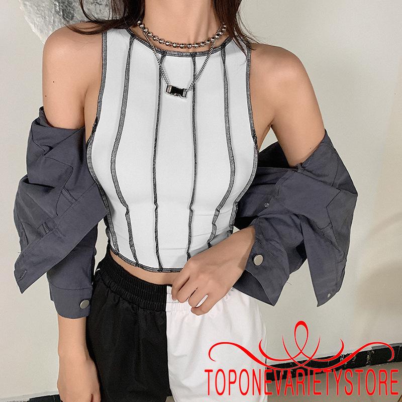 Áo Crop Top Nữ Tay Dài Kẻ Sọc Ngang Thời Trang | BigBuy360 - bigbuy360.vn