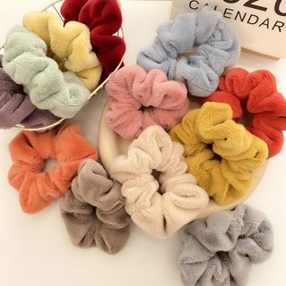 🔮Chun cột tóc Scrunchies lông mầu ấm áp