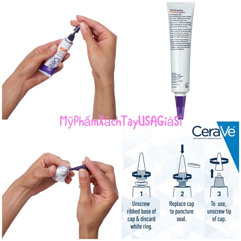 [HàngMỹ] Serum tái tạo sáng da mờ thâm nám Cerave Skin Renewing Viatamin C 30ml