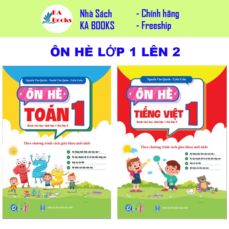 Sách - Combo Ôn Hè Toán và Tiếng Việt 1 - Chương Trình Mới - Dành cho học sinh lớp 1 lên 2 (2 cuốn)