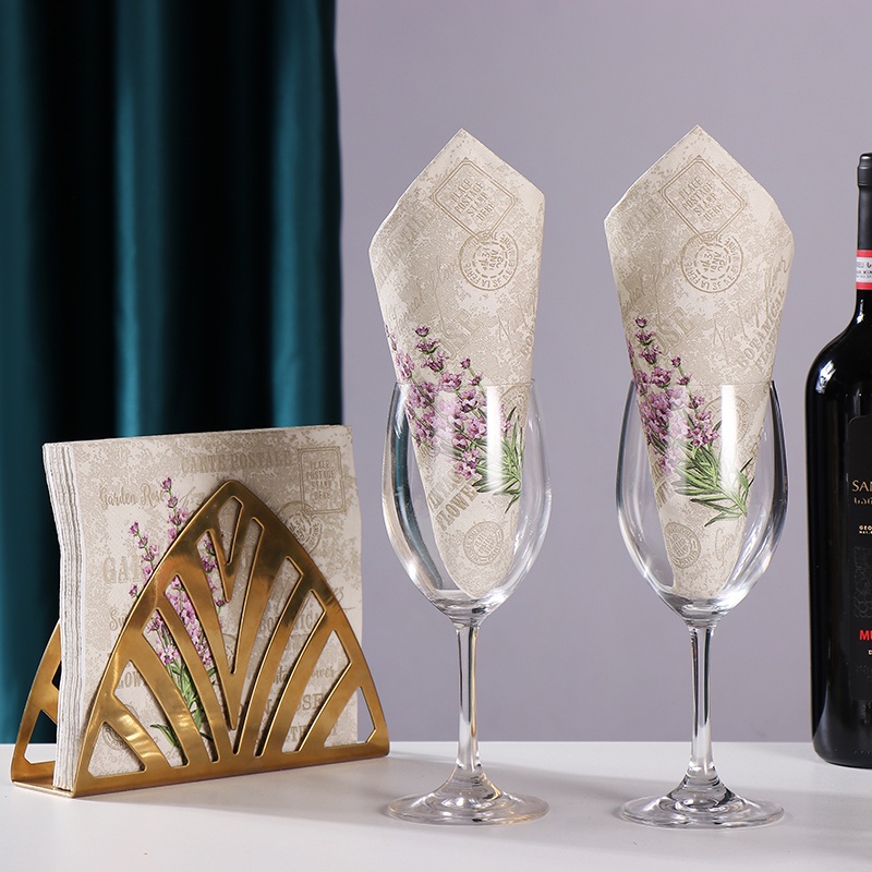 Bộ 20 Khăn Ăn In Họa Tiết Hoa Lavender Phong Cách Vintage Cho Tiệc Cưới