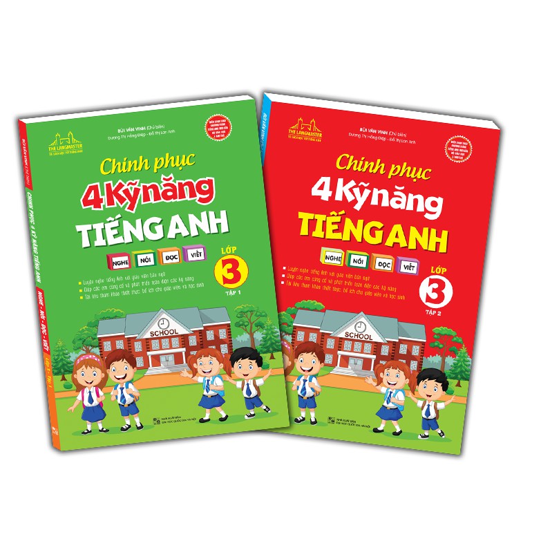 Sách - Combo chinh phục 4 kỹ năng tiếng anh Nghe - nói - đọc - viết lớp 3(trọn bộ 2 cuốn)