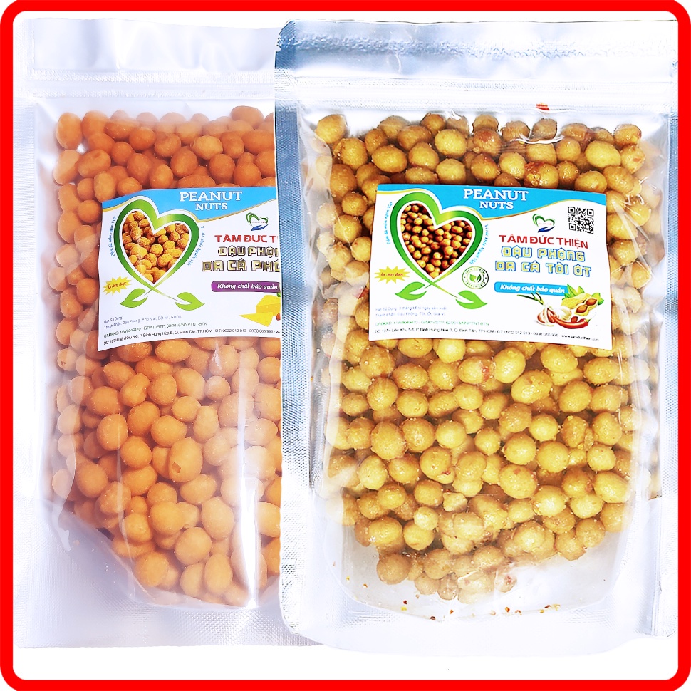 [Mã BMBAU50 giảm 7% đơn 99K] Combo 1KG Đậu Phộng Da Cá 2 Vị: Tỏi Ớt và Phô Mai Tâm Đức Thiện (2 x Túi 500GR)