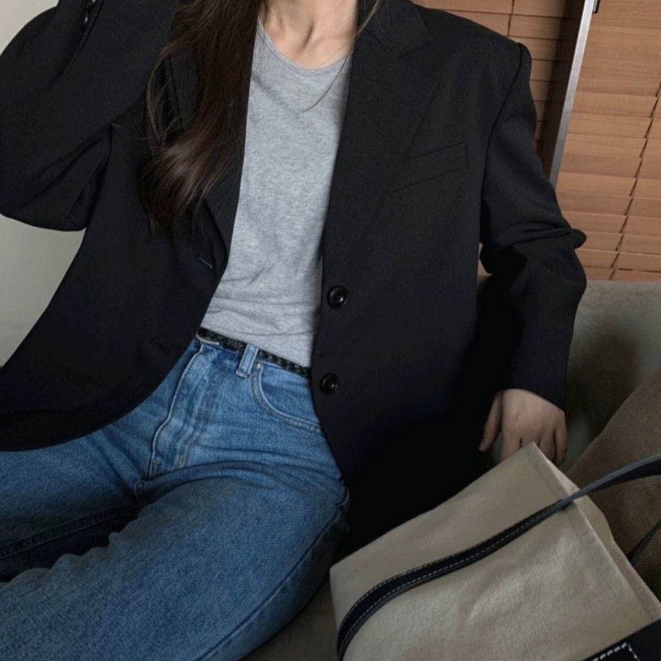 Áo khoác vest ngắn màu sáng phong cách thu đông mới cho nữ