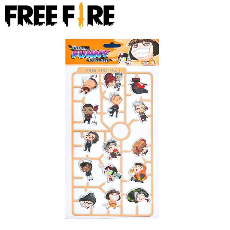BÁN CHẠY -  Set nhãn dán họa tiết 15 nhân vật trong game Free Fire đáng yêu độc đáo  / áo cực chất