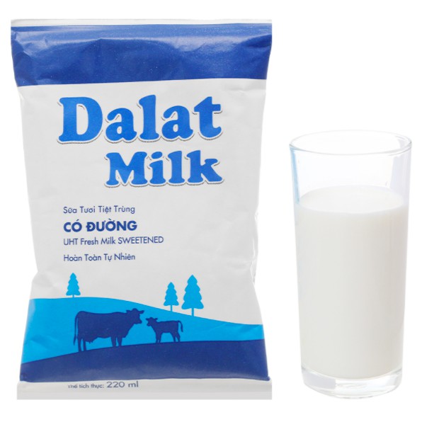 THÙNG 48 TÚI SỮA ĐÀ LẠT (DALAT) MILK 220ML (48 túi x 220ml)