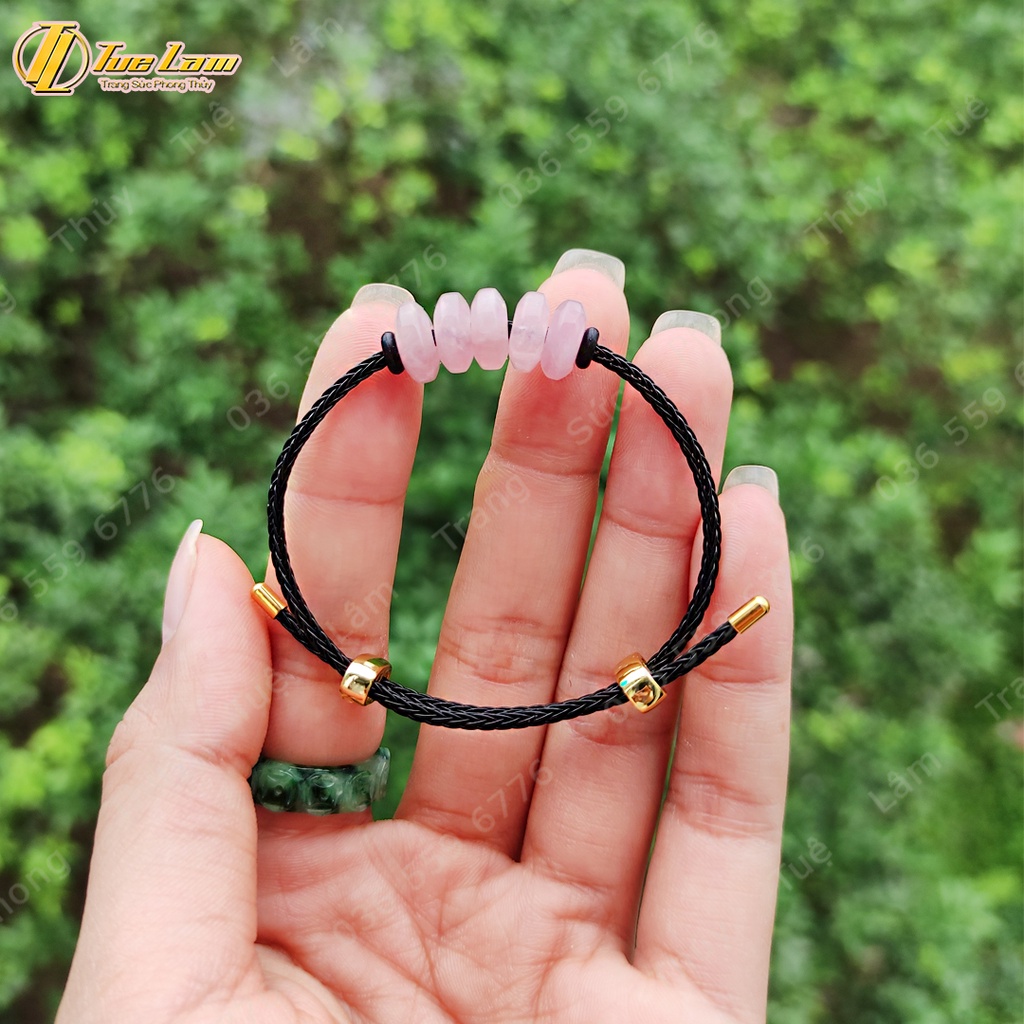 Vòng tay ngũ điếu tài lộc màu hồng hợp mệnh hỏa thổ mang lại bình an may mắn - Tuệ Lâm