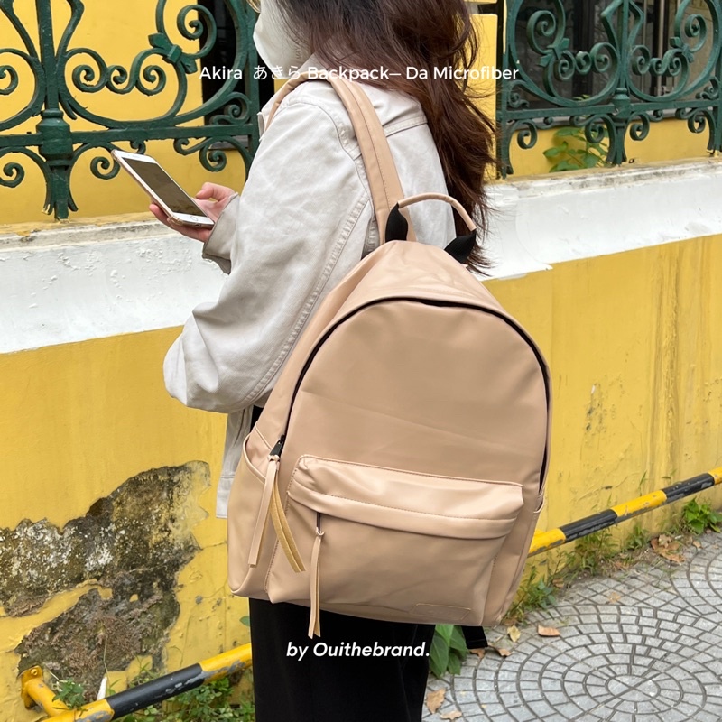 [ TẶNG KÈM QUÀ &amp; TÚI VẢI ] Akira Backpack - Balo Da Chống Nước Thiết Kế Nhật Bản Gọn Nhẹ Ouithebrand