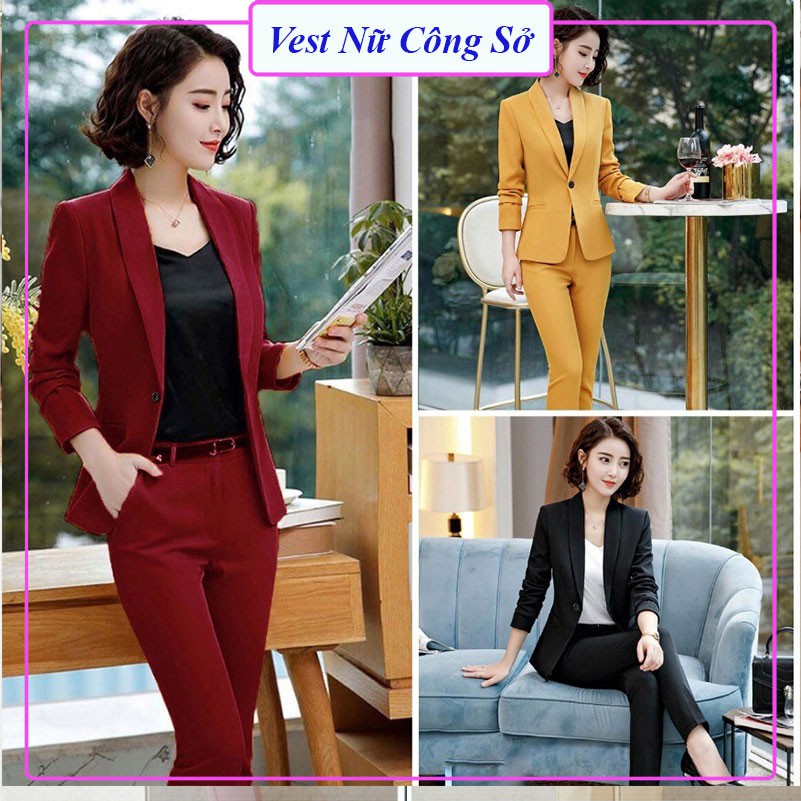 Vest Nữ Đẹp ❤️𝑭𝑹𝑬𝑬𝑺𝑯𝑰𝑷❤️ Giảm 5K khi nhập mã [ AO BLAZER ] ❤️ Bộ Vest Nữ Gồm Áo Vest Quần Dài Kiểu Dáng Hàn Quốc | BigBuy360 - bigbuy360.vn