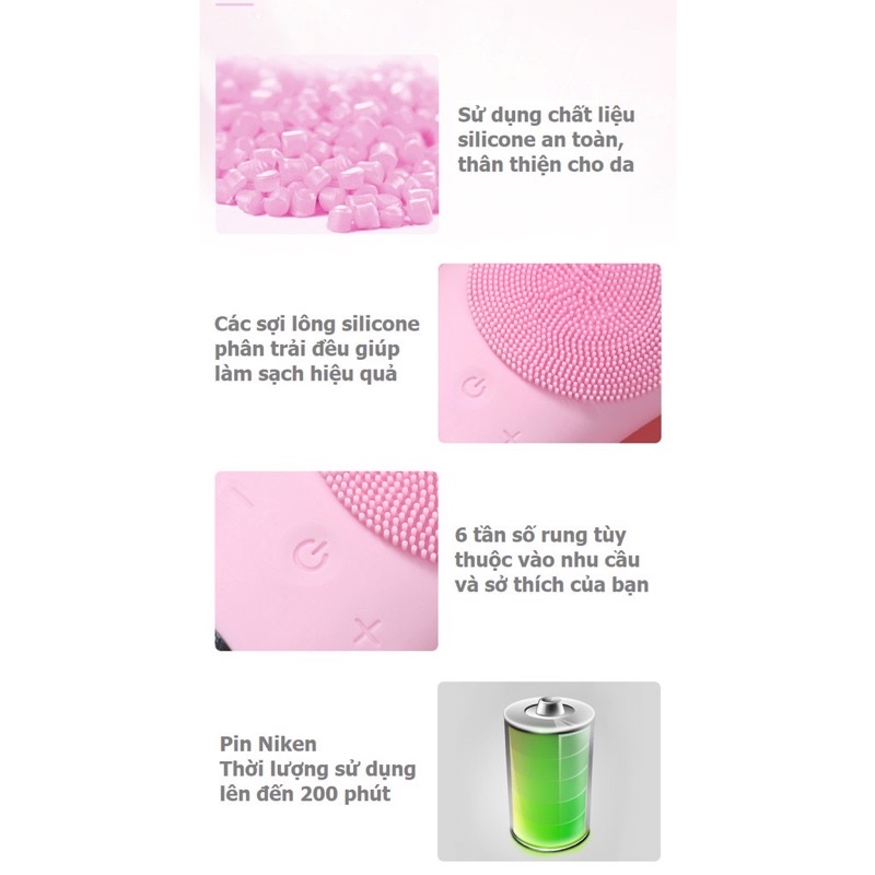 Máy rửa mặt SONIC FACIAL BRUSH Làm sạch bụi bẩn Massager mặt