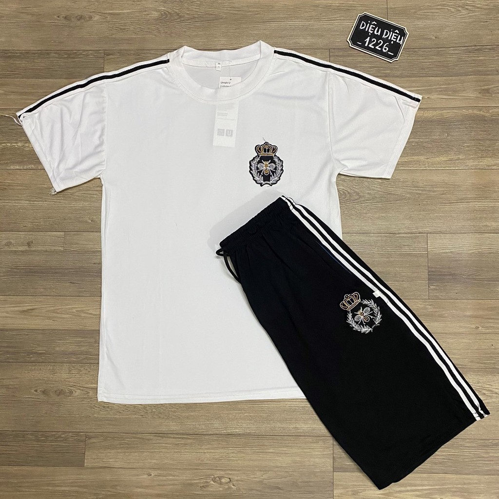 BỘ ĐỒ NAM BỘ HÈ NAM THỂ THAO THÊU ONG TRẮNG kèm ảnh thật - Diệu Diệu 1226 | BigBuy360 - bigbuy360.vn