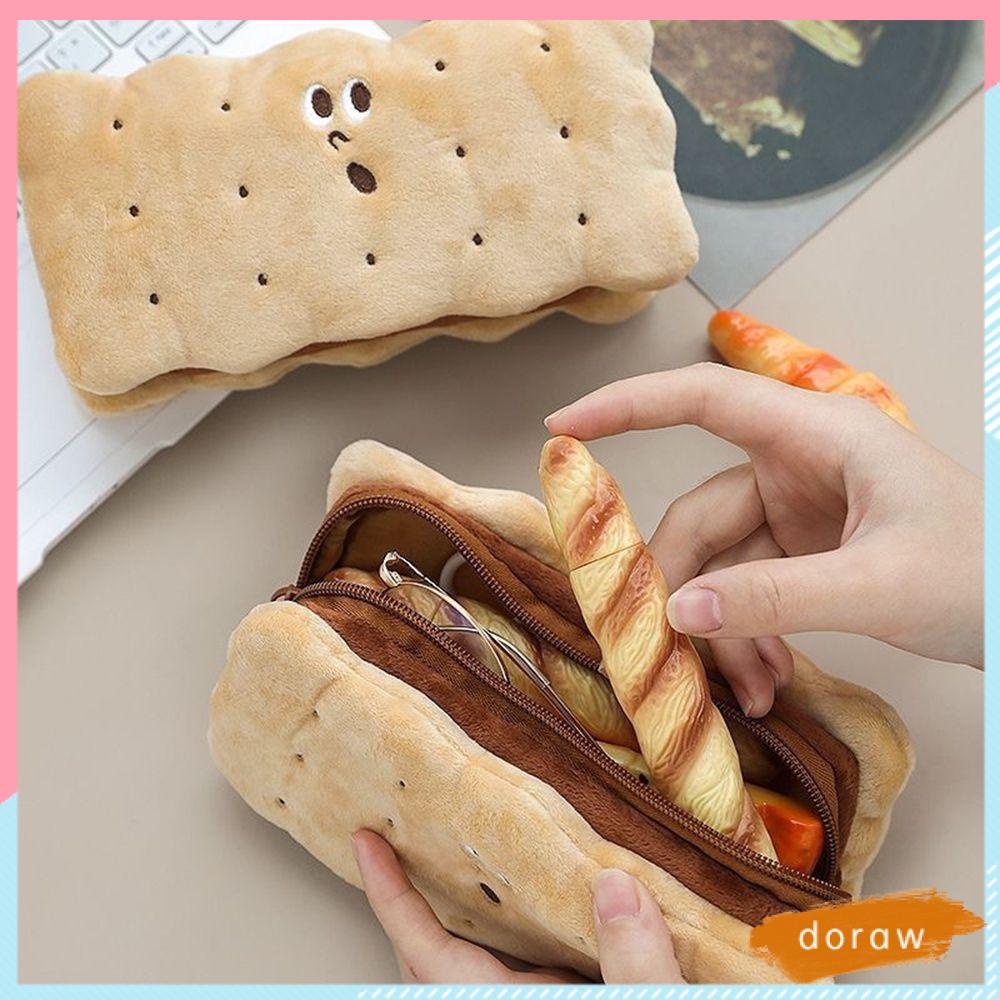 Túi đựng bút hình bánh sandwich vải nhung dễ thương