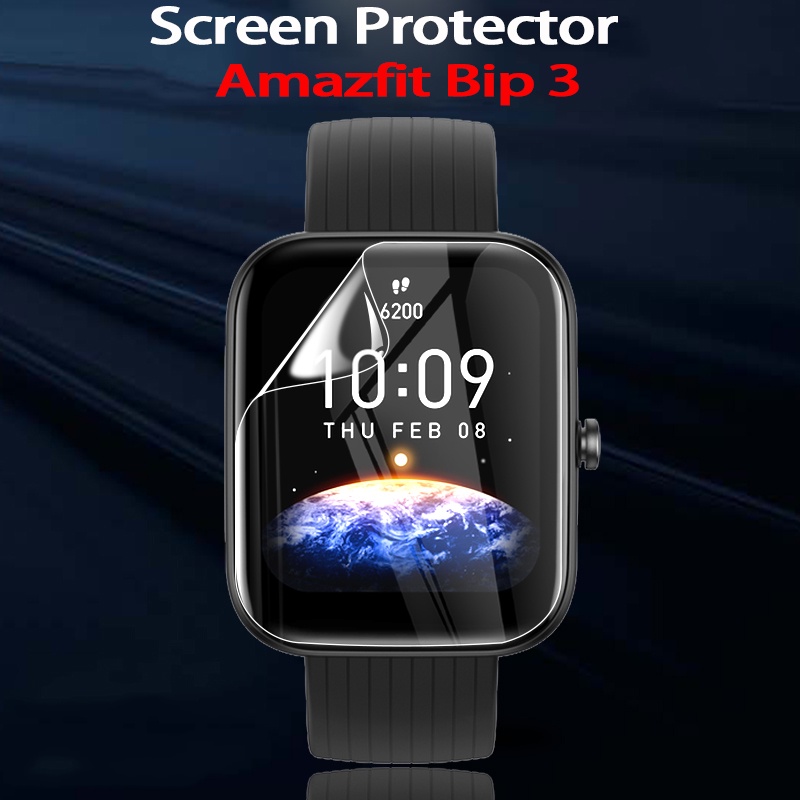 Miếng Dán Màn Hình Bằng TPU Mềm Trong Suốt Siêu Mỏng Cho Đồng Hồ Thông Minh Amazfit Bip 3
