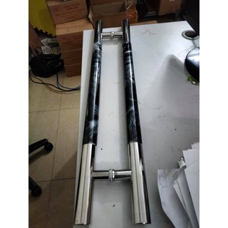 Tay cầm  cửa dài 80cm tâm lỗ 60cm, tay kéo cửa thủy lực vân đá đen