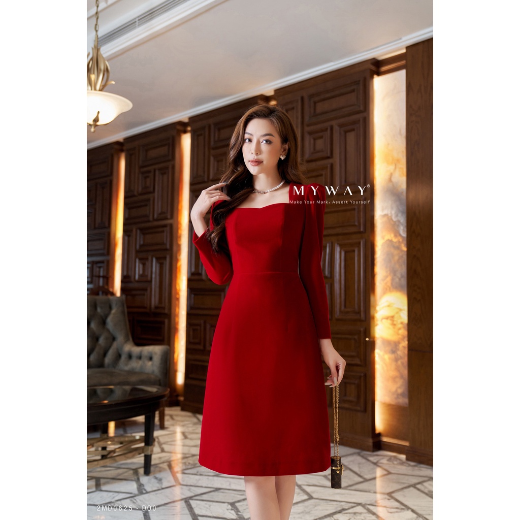 Đầm Nữ Dự Tiệc MY WAY Dài Tay Chất Liệu Nhung Thời Thượng Sang Chảnh 2MD0625