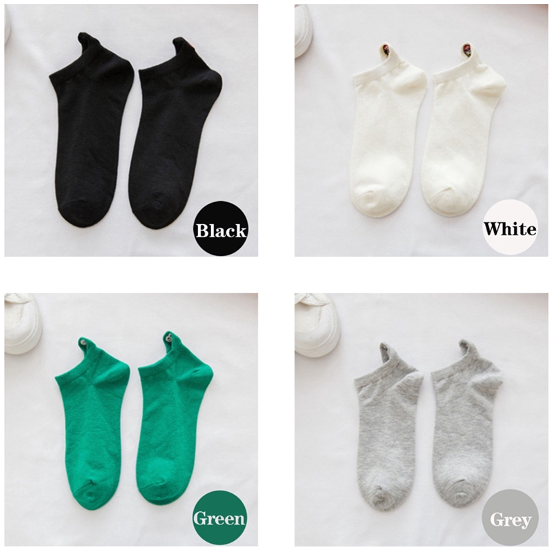 Vớ cotton mắt cá chân thêu hình đôi mắt sáng tạo dành cho cả nam và nữ